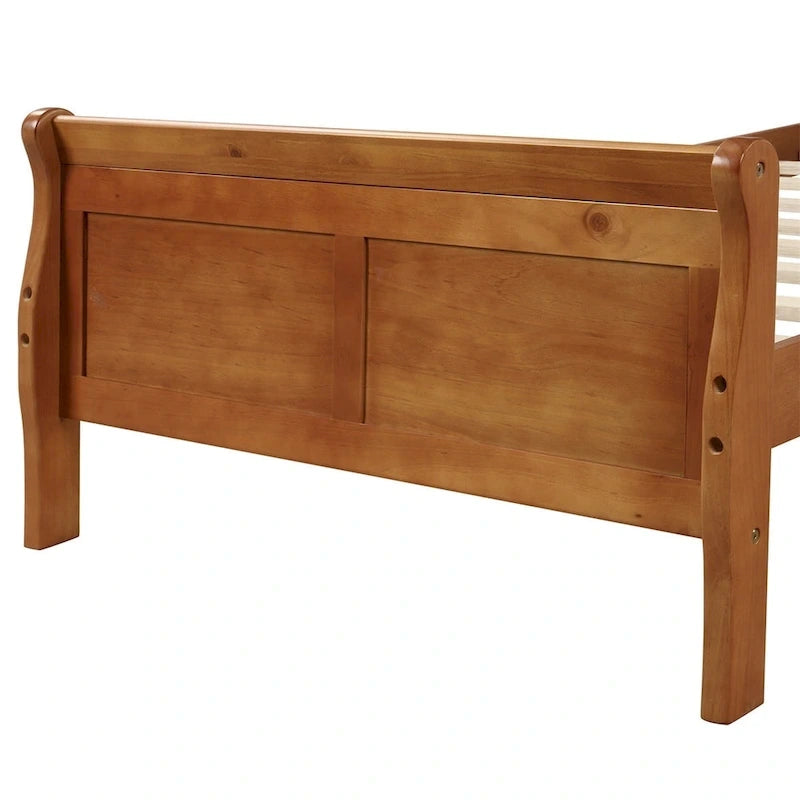 Lit traîneau double en bois Harper &amp; Bright Designs avec tête et pied de lit