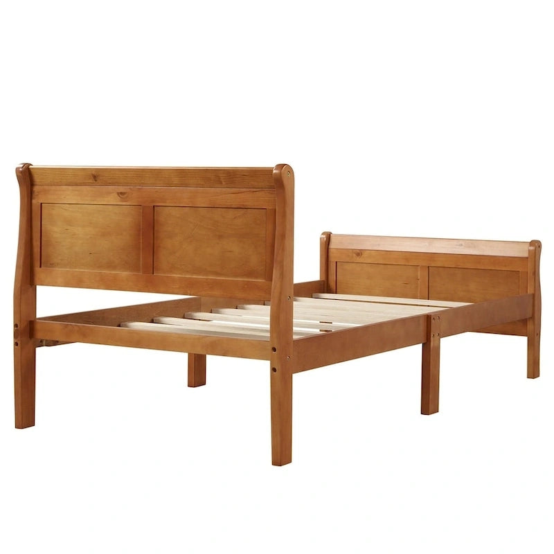 Lit traîneau double en bois Harper &amp; Bright Designs avec tête et pied de lit