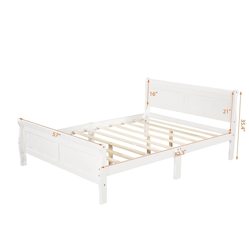 Lit traîneau double en bois Harper &amp; Bright Designs avec tête et pied de lit