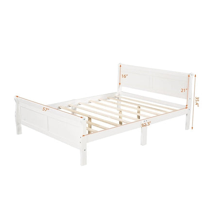 Lit traîneau double en bois Harper &amp; Bright Designs avec tête et pied de lit