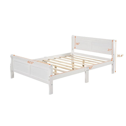 Lit traîneau double en bois Harper &amp; Bright Designs avec tête et pied de lit