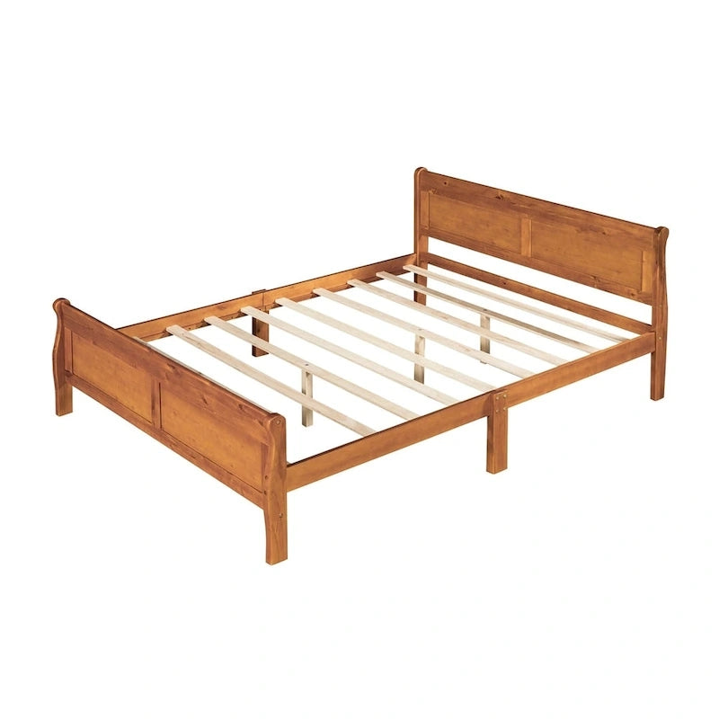 Lit traîneau double en bois Harper &amp; Bright Designs avec tête et pied de lit