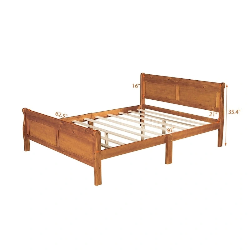Lit traîneau double en bois Harper &amp; Bright Designs avec tête et pied de lit