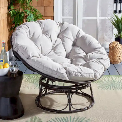 Fauteuil papasan d'extérieur Khloe de SAFAVIEH - 45 cm (L) x 45 cm (P) x 33 cm (H)