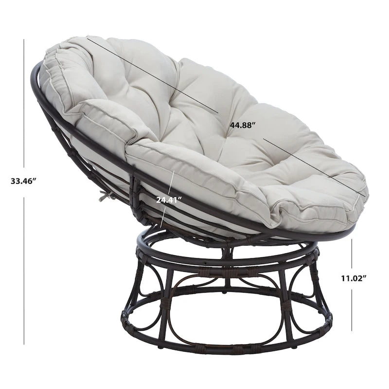 Fauteuil papasan d'extérieur Khloe de SAFAVIEH - 45 cm (L) x 45 cm (P) x 33 cm (H)