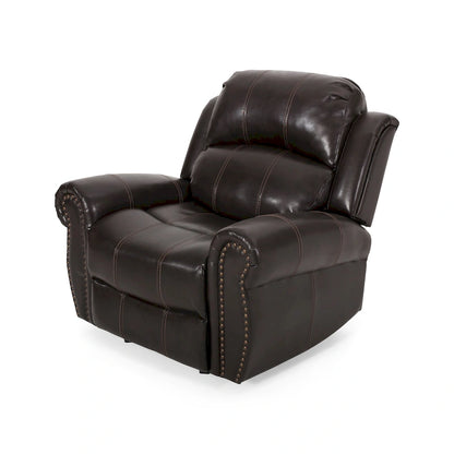 Fauteuil inclinable à bascule Charlie en cuir reconstitué de Christopher Knight Home