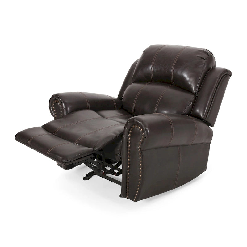 Fauteuil inclinable à bascule Charlie en cuir reconstitué de Christopher Knight Home