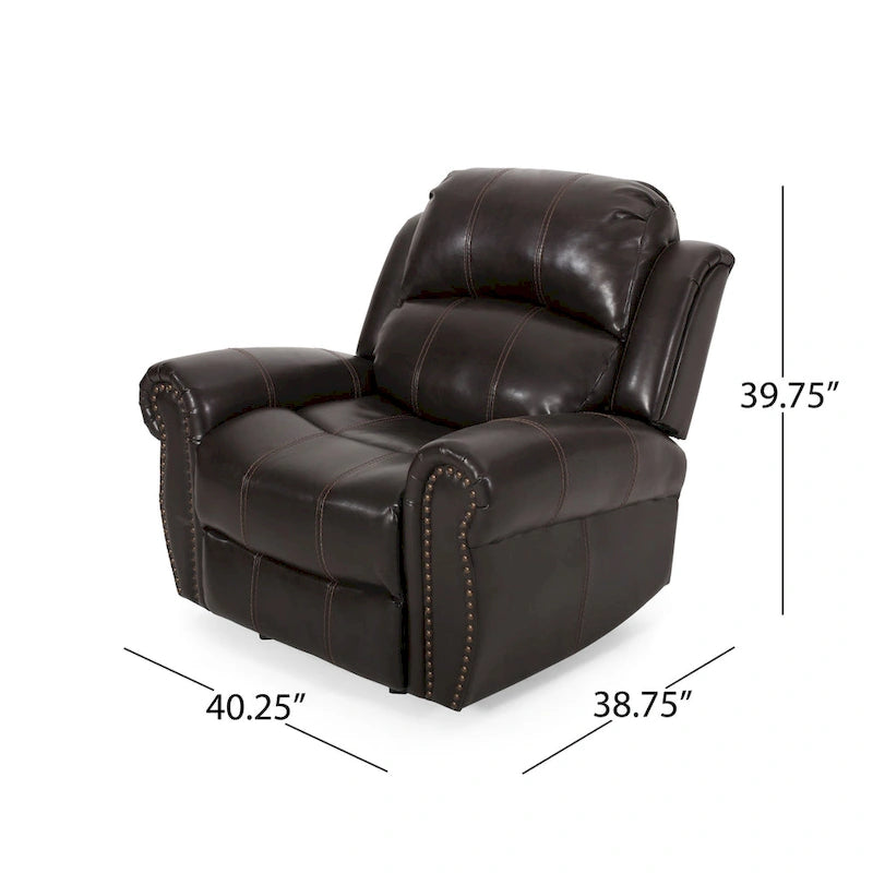 Fauteuil inclinable à bascule Charlie en cuir reconstitué de Christopher Knight Home