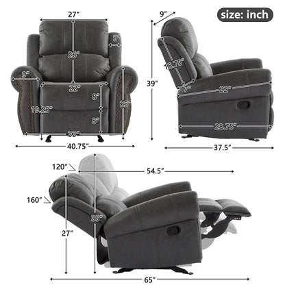 Fauteuil inclinable à bascule Charlie en cuir reconstitué de Christopher Knight Home