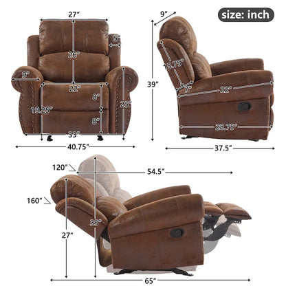 Fauteuil inclinable à bascule Charlie en cuir reconstitué de Christopher Knight Home