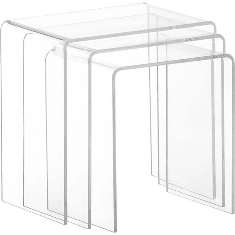 Tables gigognes en acrylique transparent (lot de 3)