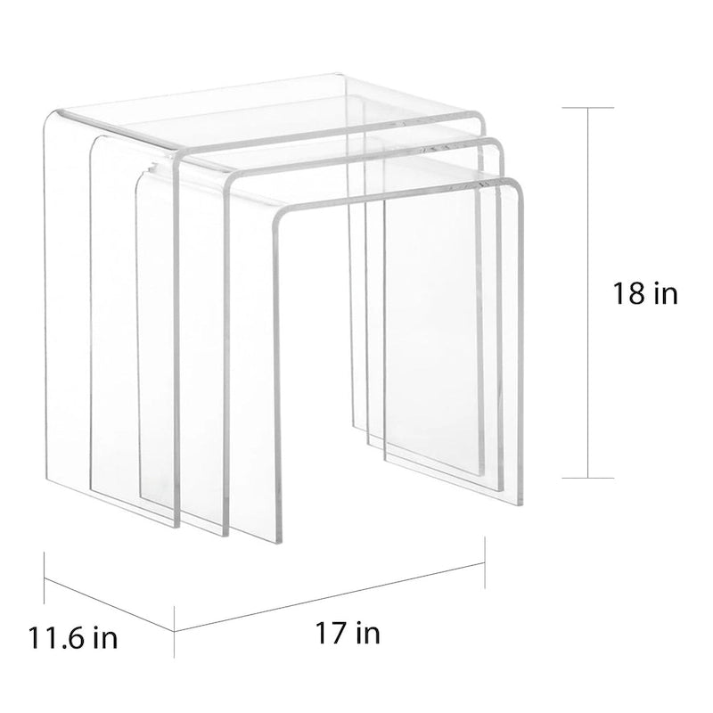 Tables gigognes en acrylique transparent (lot de 3)