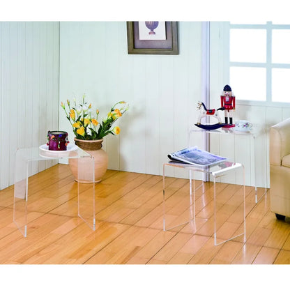 Tables gigognes en acrylique transparent (lot de 3)
