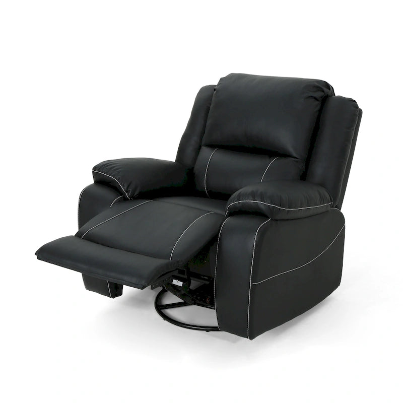 Fauteuil inclinable pivotant Malic en similicuir capitonné de Christopher Knight Home