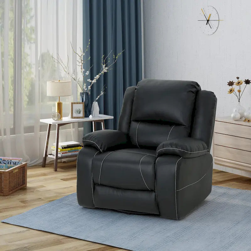 Fauteuil inclinable pivotant Malic en similicuir capitonné de Christopher Knight Home