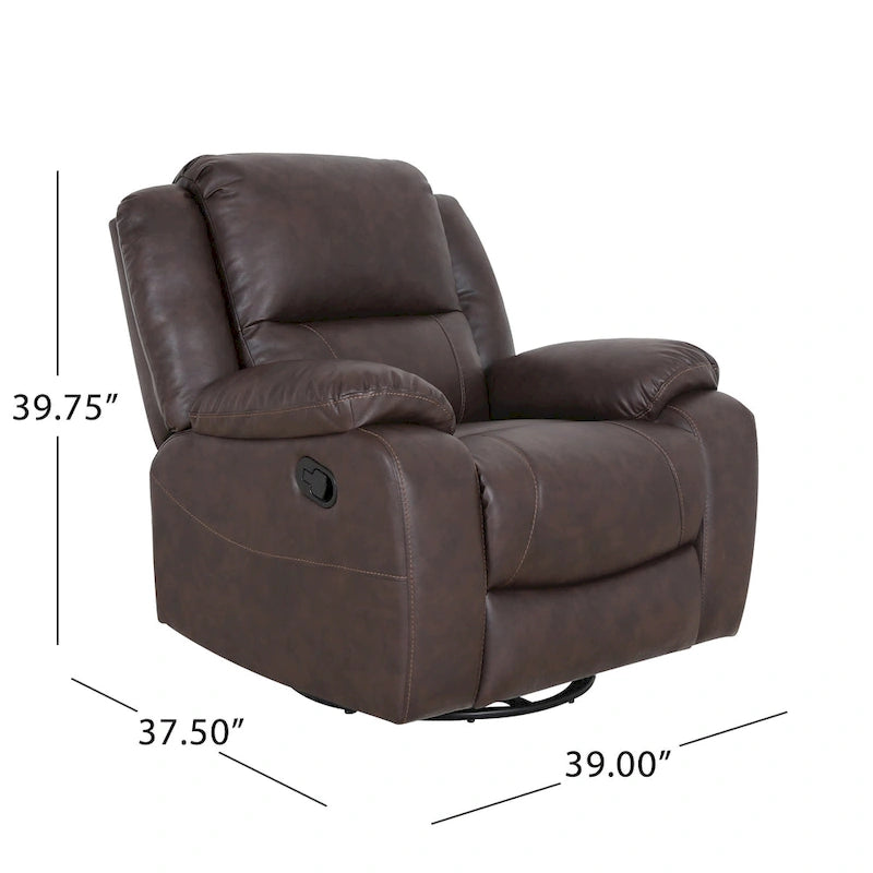 Fauteuil inclinable pivotant Malic en similicuir capitonné de Christopher Knight Home