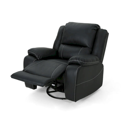 Fauteuil inclinable pivotant Malic en similicuir capitonné de Christopher Knight Home