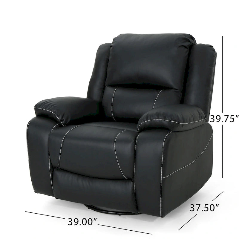 Fauteuil inclinable pivotant Malic en similicuir capitonné de Christopher Knight Home
