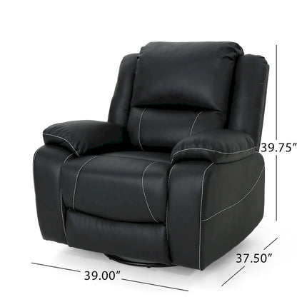 Fauteuil inclinable pivotant Malic en similicuir capitonné de Christopher Knight Home