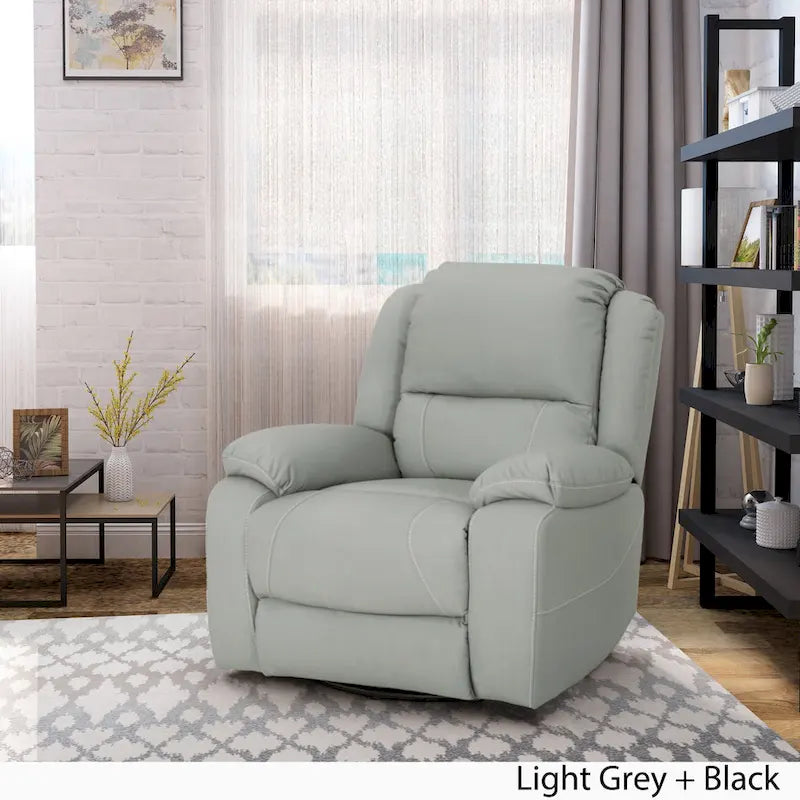 Fauteuil inclinable pivotant Malic en similicuir capitonné de Christopher Knight Home