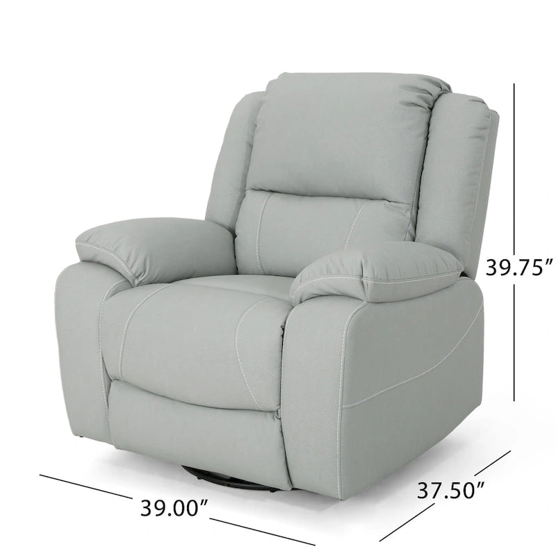 Fauteuil inclinable pivotant Malic en similicuir capitonné de Christopher Knight Home