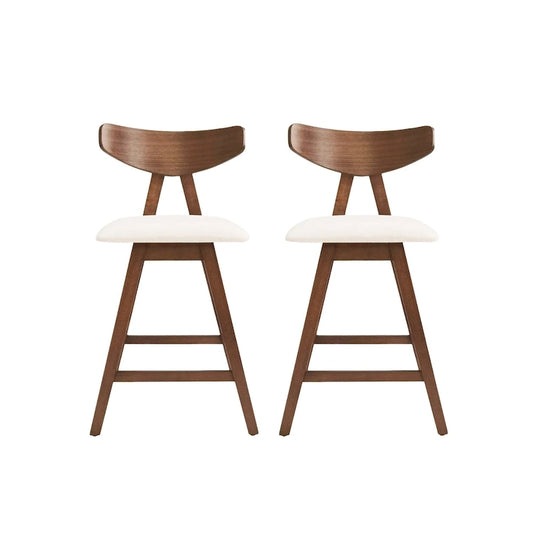 Stocker Fabric and Rubberwood Counter Stools (Set of 2) by Christopher Knight Home