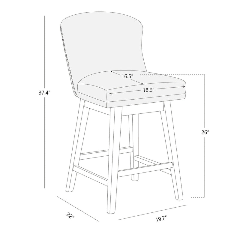 Tabourets de bar pivotants Mia, ensemble de 2