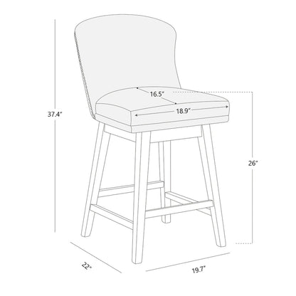 Tabourets de bar pivotants Mia, ensemble de 2