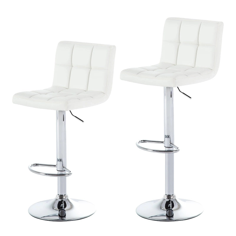 Tabourets de bar réglables, revêtus de similicuir ou de velours, hauteur comptoir/pub, lot de 2
