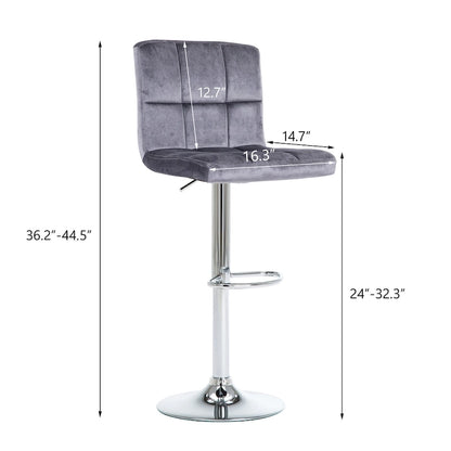 Tabourets de bar réglables, revêtus de similicuir ou de velours, hauteur comptoir/pub, lot de 2