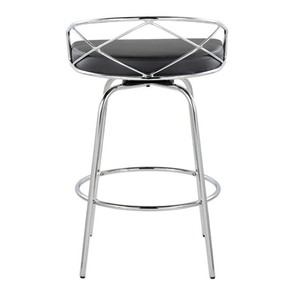 Tabouret de comptoir à hauteur fixe Silver Orchid Charlotte Glam 26 (lot de 2)