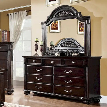 Ensemble commode et miroir traditionnel Vame 2 pièces à 9 tiroirs de Furniture of America