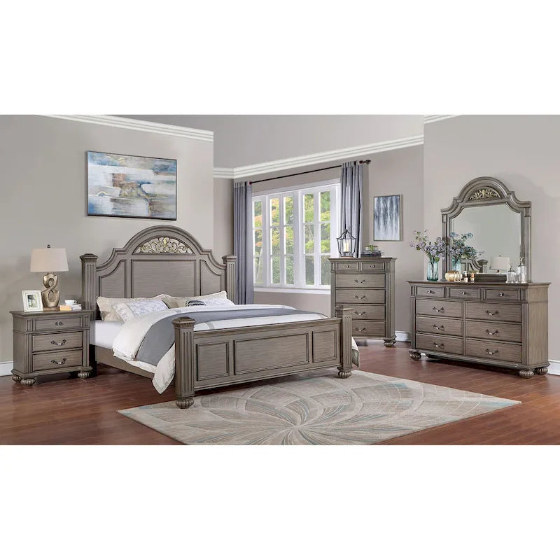 Ensemble commode et miroir traditionnel Vame 2 pièces à 9 tiroirs de Furniture of America