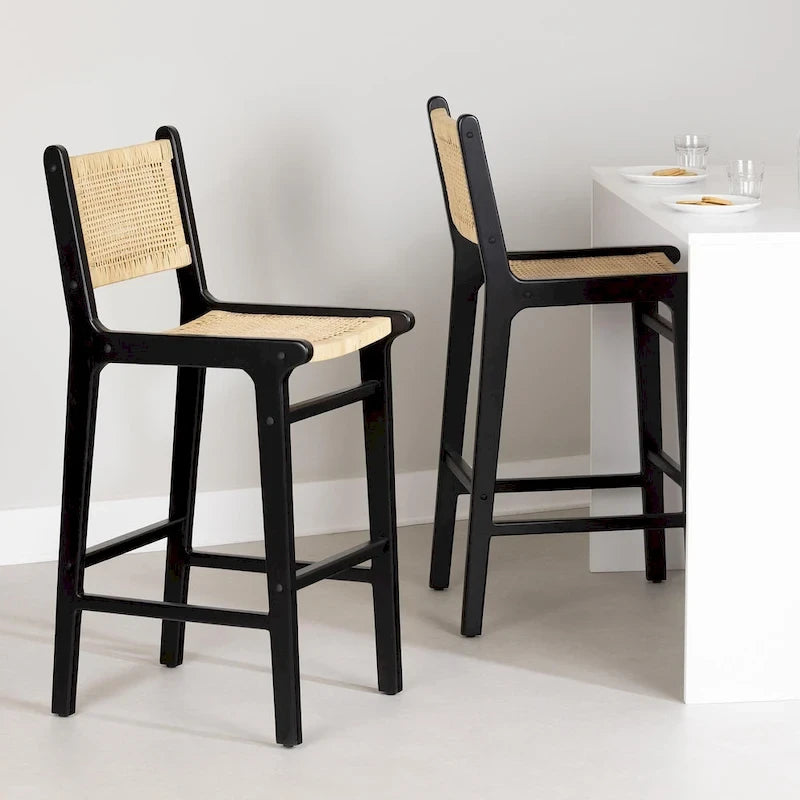 Tabourets de bar en rotin South Shore Balka, lot de 2