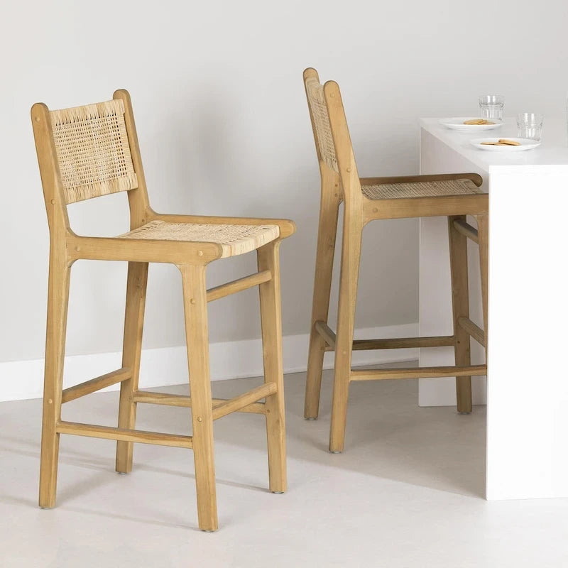 Tabourets de bar en rotin South Shore Balka, lot de 2