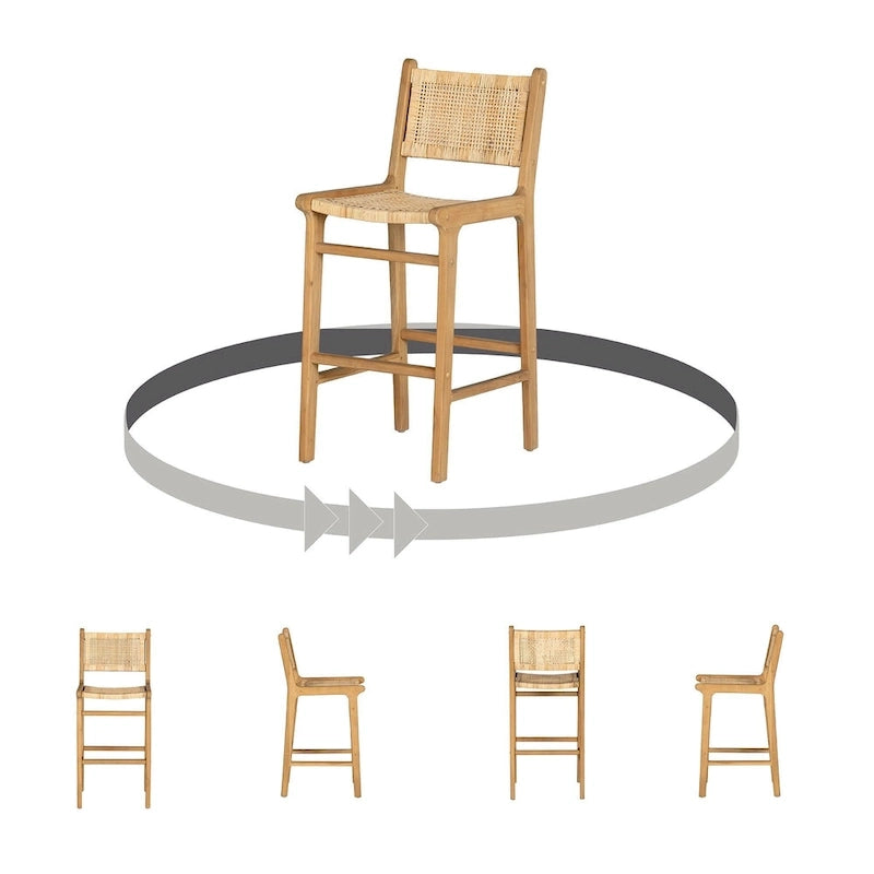 Tabourets de bar en rotin South Shore Balka, lot de 2