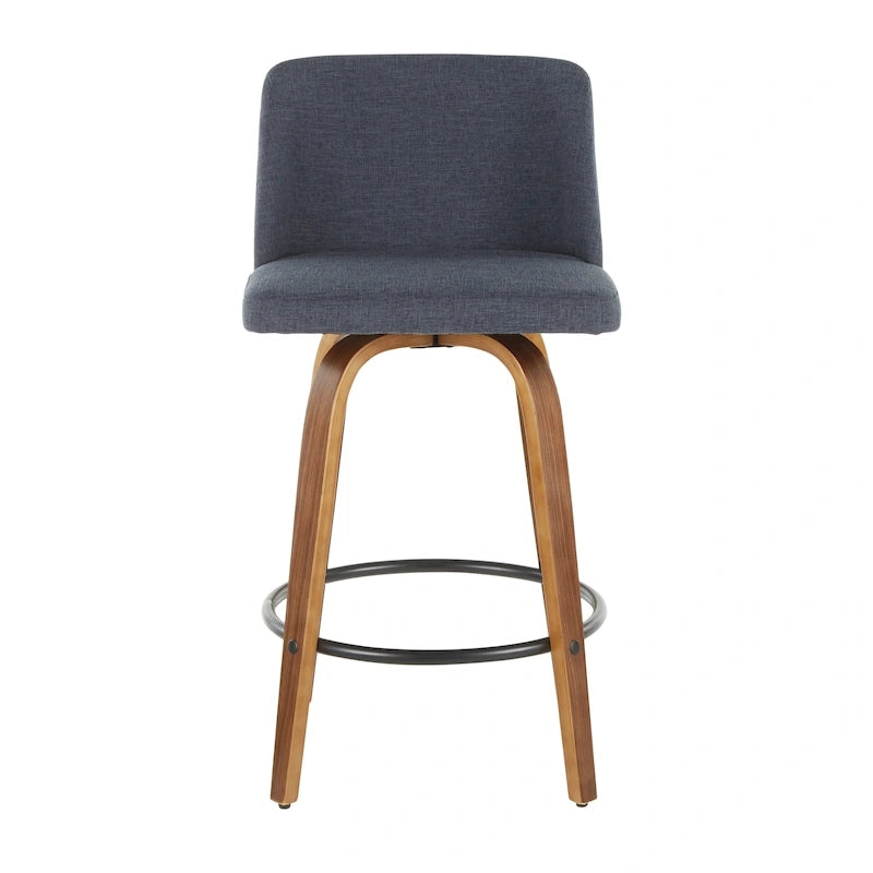 Tabouret de bar Carson Carrington Vallberga 26 avec repose-pieds rond noir (lot de 2)