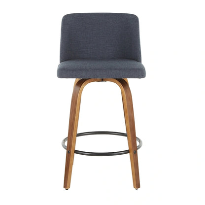 Tabouret de bar Carson Carrington Vallberga 26 avec repose-pieds rond noir (lot de 2)