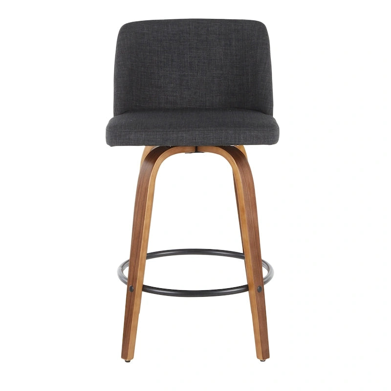 Tabouret de bar Carson Carrington Vallberga 26 avec repose-pieds rond noir (lot de 2)