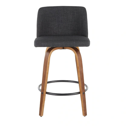 Tabouret de bar Carson Carrington Vallberga 26 avec repose-pieds rond noir (lot de 2)