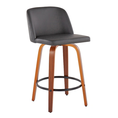Tabouret de bar Carson Carrington Vallberga 26 avec repose-pieds rond noir (lot de 2)