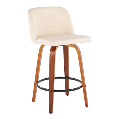Tabouret de bar Carson Carrington Vallberga 26 avec repose-pieds rond noir (lot de 2)