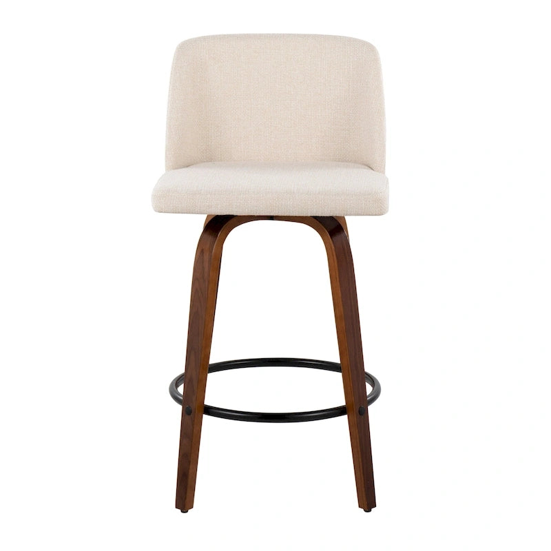 Tabouret de bar Carson Carrington Vallberga 26 avec repose-pieds rond noir (lot de 2)