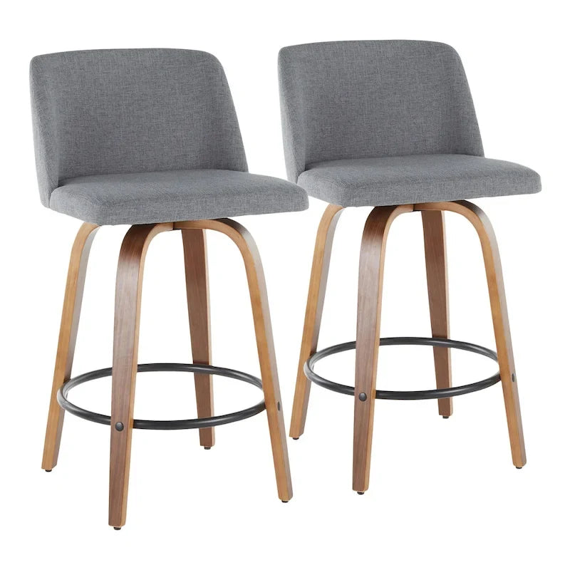 Tabouret de bar Carson Carrington Vallberga 26 avec repose-pieds rond noir (lot de 2)