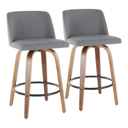 Tabouret de bar Carson Carrington Vallberga 26 avec repose-pieds rond noir (lot de 2)