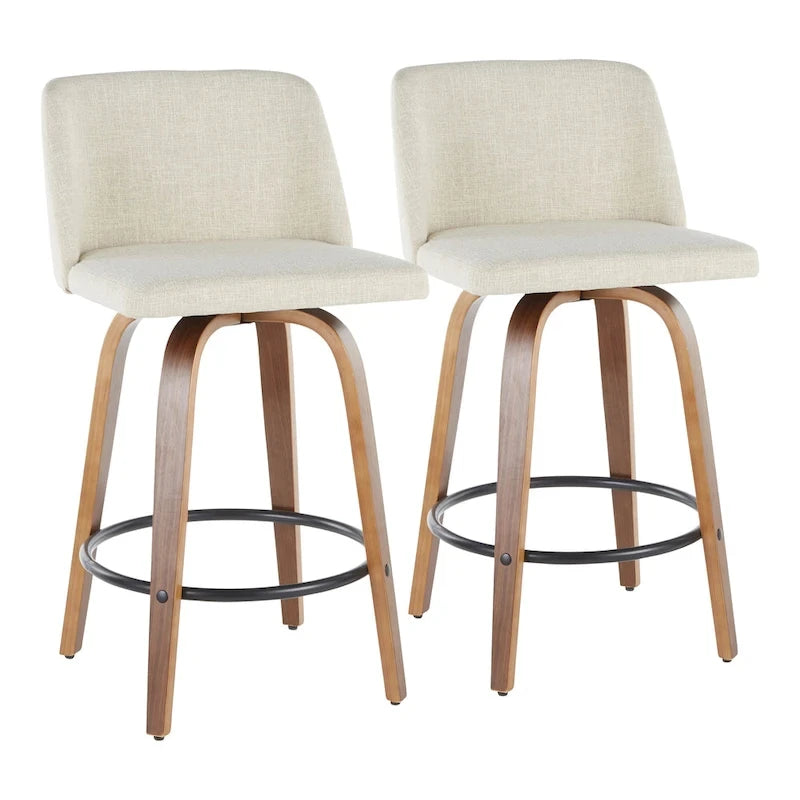 Tabouret de bar Carson Carrington Vallberga 26 avec repose-pieds rond noir (lot de 2)