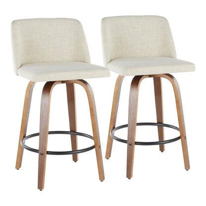 Tabouret de bar Carson Carrington Vallberga 26 avec repose-pieds rond noir (lot de 2)