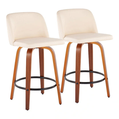 Tabouret de bar Carson Carrington Vallberga 26 avec repose-pieds rond noir (lot de 2)