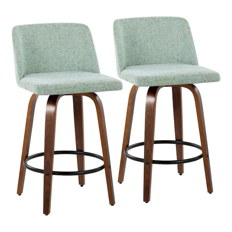 Tabouret de bar Carson Carrington Vallberga 26 avec repose-pieds rond noir (lot de 2)