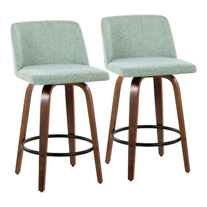 Tabouret de bar Carson Carrington Vallberga 26 avec repose-pieds rond noir (lot de 2)